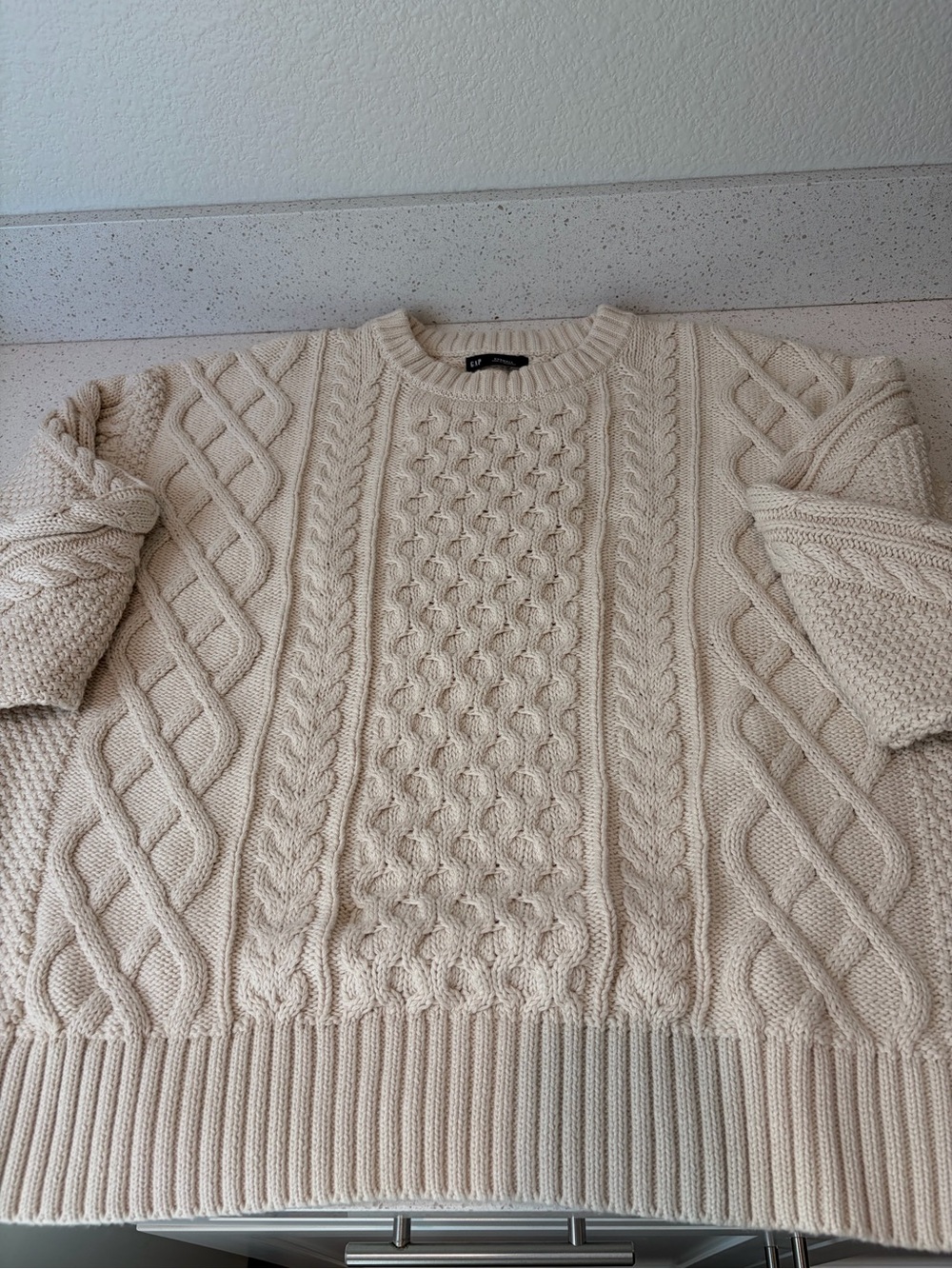 GAP Cream Cable Knit Sweater women’s - Picture 3 of 4